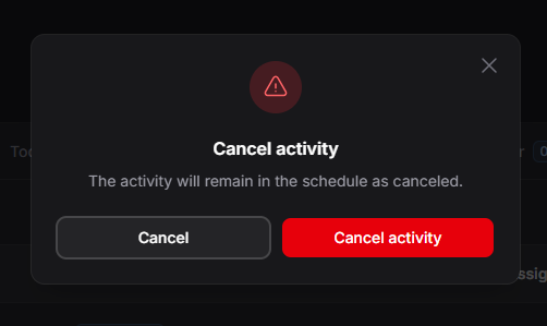 Cancelar una Activity