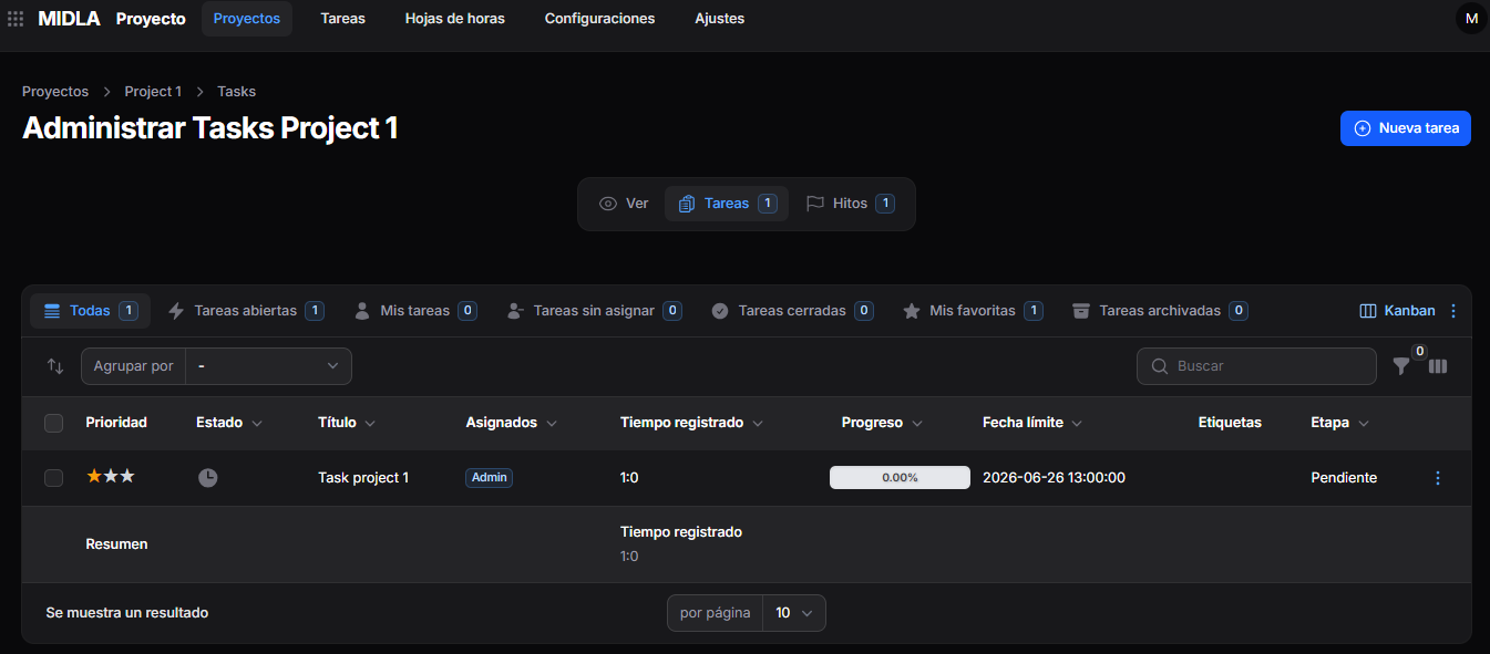 Gestión de tareas